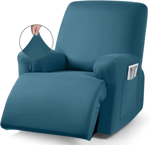 Vista 20 de TAOCOCO Sofá reclinable con funda de consola central, 4 piezas de tela de poliéster elástica, protector de muebles suave y lavable