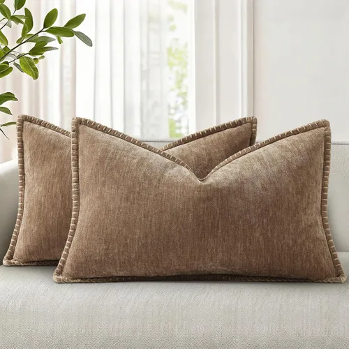 Vista 55 de decorUhome Juego de 2 fundas de almohada de felpilla suave y acogedora de otoño de 12 x 12 pulgadas, fundas decorativas modernas de terciopelo Aqua