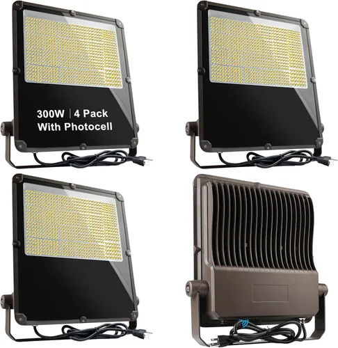 Vista 19 de Luz de inundación LED de 200 W para exteriores, 30000 lm, luz de estadio LED con fotocélula del anochecer al amanecer, IP65 AC100-277V iluminación
