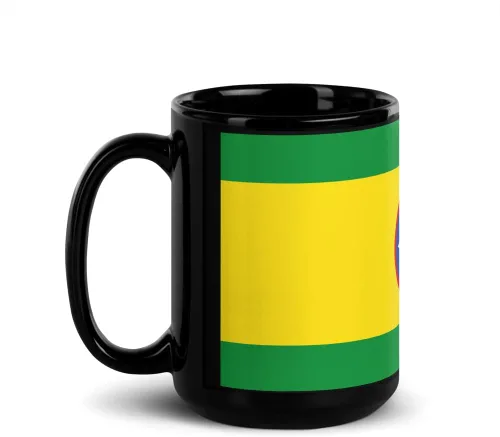 Vista 3 de Bandera de Bucaramanga Santander - Taza de café de cerámica negra