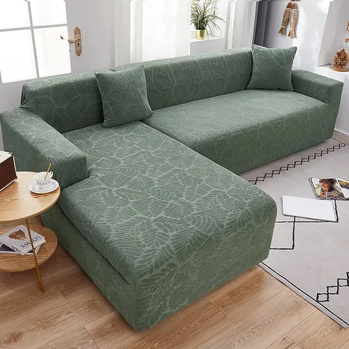 Vista 13 de Konsilsa Funda elástica para sofá, funda de sofá modular en forma de L de jacquard suave con parte inferior elástica, cubierta completa, protector
