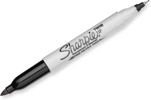 Vista 5 de Sharpie Twin Tip Permanent Markers, Fine and Ultra Fine, Black, 12 Count