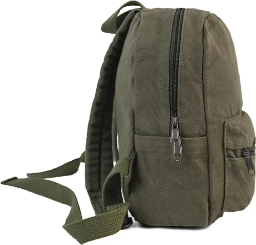 Vista 5 de Mini mochila personalizada mochila pequeña mochila de lona vintage para la escuela Mochila universitaria personalizada con monograma, Verde, Lona