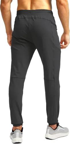 Vista 3 de G Gradual Pantalones deportivos para hombre con bolsillos con cremallera, elásticos, cónicos, pantalones deportivos para hombre, entrenamiento
