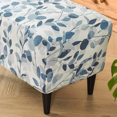 Vista 9 de Funda elástica para silla, funda otomana rectangular de almacenamiento, funda otomana para reposapiés, fundas otomanas para taburete de pie
