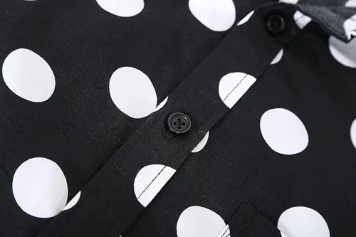 Vista 4 de Camisa casual de manga corta con estampado de lunares para hombre