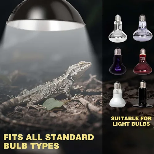 Vista 6 de Lámpara estándar de cúpula de 8.5 pulgadas para lámparas de calentamiento de reptiles, emisores de calor cerámicos para objetos, hasta 200W