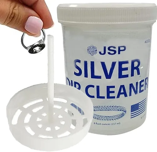 Vista 3 de Silver Dip - Limpiador antideslustre para joyas y cubiertos, 8 onzas líquidas, suave, fácil de usar con bandeja