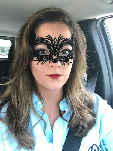 Vista 6 de Disfraz de encaje de tatuaje para Halloween, fiesta veneciana, máscara de mascarada para mujer, espectáculo de cosplay, 1 unidad