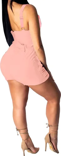 Vista 2 de Enterizo casual con tirantes para mujer, sexy, ajustable, sin mangas, recto, cintura alta, liso