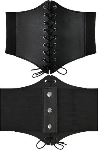 Vista 6 de Blusa renacentista para mujer, con cinturón de cintura, medieval, victoriano, hombros descubiertos, camisa de manga larga, disfraz de pirata, cosplay