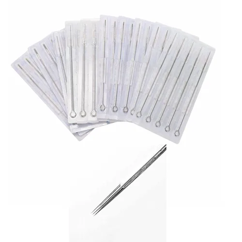 Vista 9 de Agujas de tatuaje genéricas 1RL – 50 piezas desechables esterilizadas Bugpin Premium Quality Tattoo Needle Liners 1 Round Liner Silver