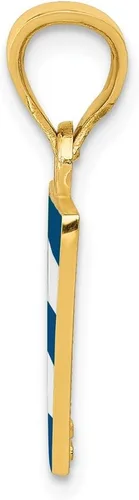Vista 2 de Colgante de bandera de Cuba esmaltado en oro amarillo de 14 quilates, Metal Esmalte