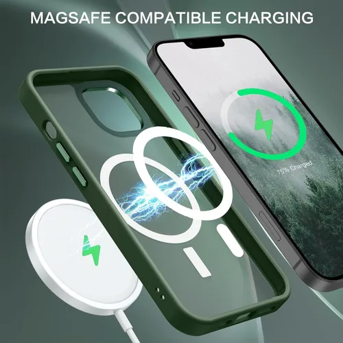 Vista 2 de BENTOBEN Funda magnética para iPhone 14 Plus, compatible con MagSafe, translúcida mate, esmerilada, delgada, ligera, a prueba de golpes