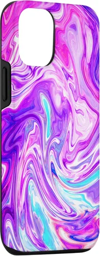 Vista 3 de Funda de gradiente de color tormenta rosa púrpura abstracto para iPhone 15