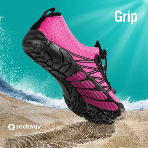 Vista 6 de SEEKWAY - Zapatos de agua unisex, de secado rápido, tipo calcetín y con sensación de pies descalzos para adultos ideales para playa, natación, río