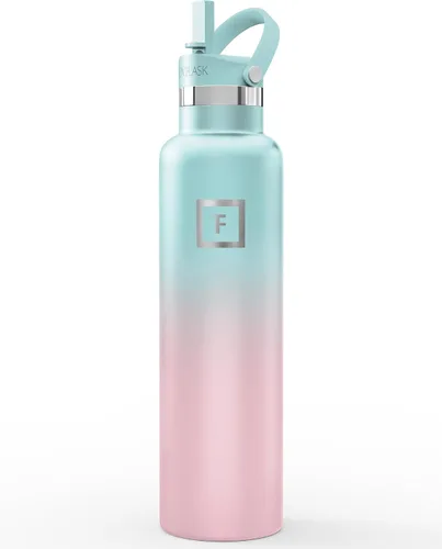 Vista 50 de IRON °FLASK Botella de agua de boca estrecha de 24 onzas con boquilla Aurora