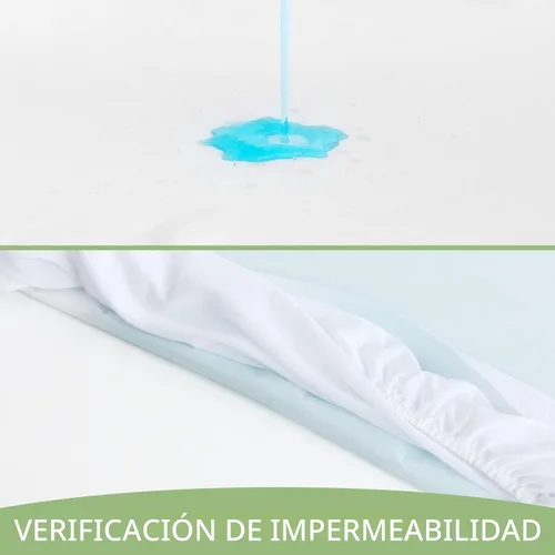 Vista 3 de Protector de colchón impermeable tamaño individual, amigable para la piel y transpirable, funda de colchón individual para niños, almohadilla