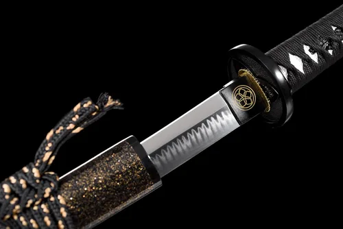 Vista 6 de JIHPEN sword, Katana de espiga completa de 41 pulgadas, espada samurai hecha a mano, auténtica espada japonesa T10 de arcilla plegada, espadas