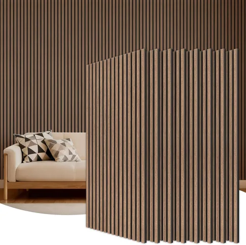 Vista 19 de TONOR Paneles de pared de listones de madera, paquete de 2 paneles acústicos de 47.2 x 23.6 pulgadas, paneles acústicos de listones de madera