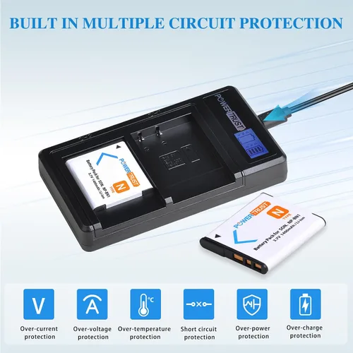 Vista 5 de Paquete de 2 baterías NP-BN1 BN1 de 1400 mAh + cargador USB dual LCD para Sony Cyber-Shot DSC-QX10 QX100 T99 T110 TF1 TX5 TX7 TX9 TX10 TX20 TX30