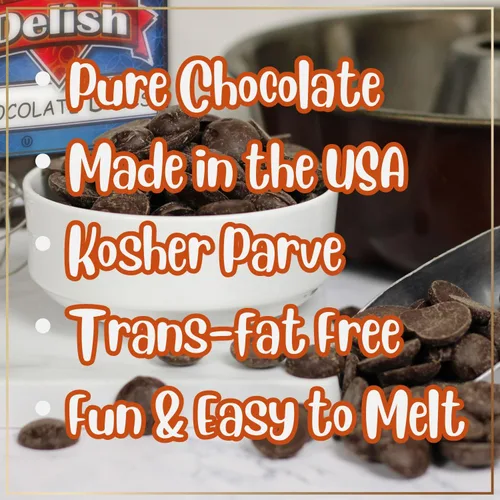 Vista 3 de Its Delish - Discos de chocolate real de 10 libras a granel Mesas de chocolate negro semidulce puro para hornear, derretir confitería, pasteleros