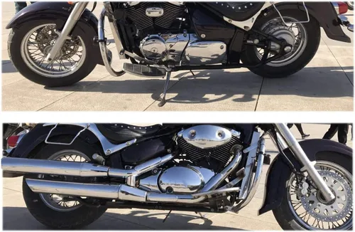 Vista 2 de CNC Guardamotor de Carretera Barra de Choque Protector de Parachoques Compatible con Suzuki 2001-2011 Volusia VL800 & 2005-2011 Boulevard C50 &