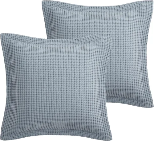 Vista 14 de Levtex Home - Mills Waffle - Juego de fundas de almohada Euro (Set de dos) - Spa - Tamaño de funda (66x66 cm), sin inserto