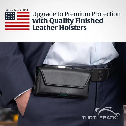 Vista 6 de Turtleback - Funda de piel prémium para iPhone 16 Pro Max, 15 Pro Max, 14 Pro Max, 13 Pro Max, soporte para cinturón de teléfono negro para fundas