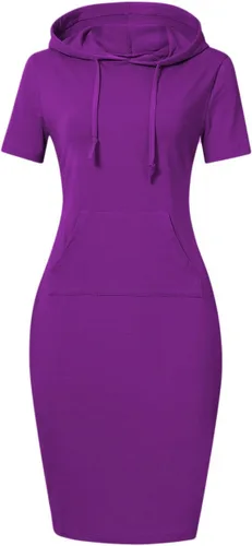 Vista 21 de MISSKY Vestido con capucha para mujer Negro&blanco