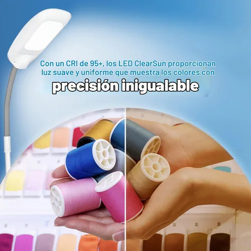 Vista 4 de OttLite - Lámpara de pie LED de altura ajustable con tecnología ClearSun LED - Controles táctiles y 3 ajustes de brillo, iluminación natural