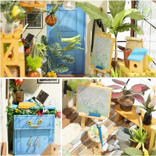 Vista 7 de Rolife Kit de casa de muñecas en miniatura para invernadero, regalo