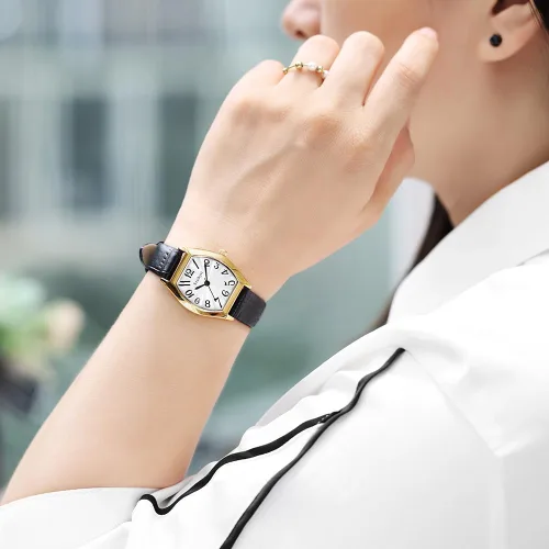 Vista 5 de Reloj Szaikyri en Forma de Barril para Mujeres con Números Árabes Fáciles de Leer, Reloj de Vestir para Damas