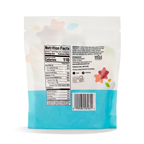 Vista 3 de 365 by Whole Foods Market, Estrellas de Gomitas de Sabores Surtidos, 7 onzas (198 g)