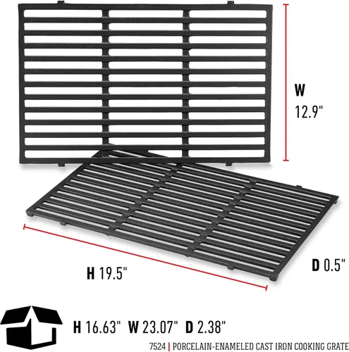Vista 9 de Parrillas para cocina de hierro fundida esmaltadas en porcelana, marca Weber 7524 (19.5 x 12.9 x 0.5).