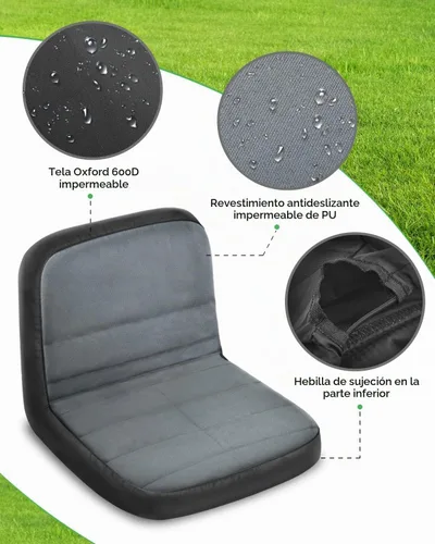 Vista 3 de PACETAP Funda de Asiento para Cortacésped de Montar, Funda de Asiento Impermeable de Poliéster Oxford Duradero Compatible con John Deere, para Gris
