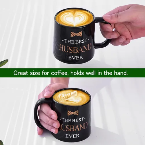 Vista 3 de Miicol Taza de café divertida de 16 onzas, taza de té de cerámica grande, idea de regalo para hombres, marido, bonita taza de café de oficina, taza