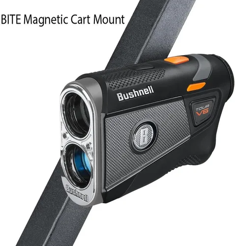Vista 5 de Bushnell Golf Tour V6 Telémetro láser Patriot Pack – Visual JOLT, montaje magnético, rango de 1300 yardas, aumento 6X, IPX6 resistente a