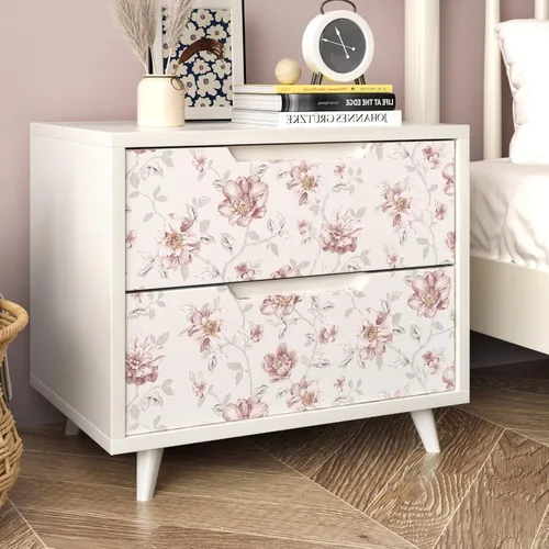 Vista 5 de WESTICK Papel tapiz autoadhesivo con diseño floral de rosas rosadas, autoadhesivo, extraíble, para paredes decorativas, dormitorio, baño