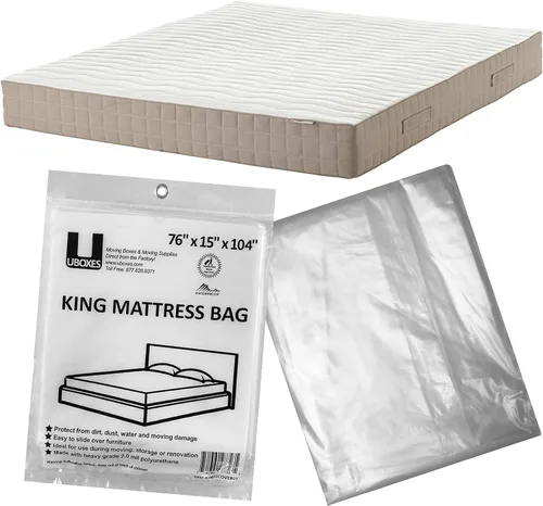 Vista 6 de uBoxes Fundas de colchón Queen y King, polietileno resistente de 2 mil