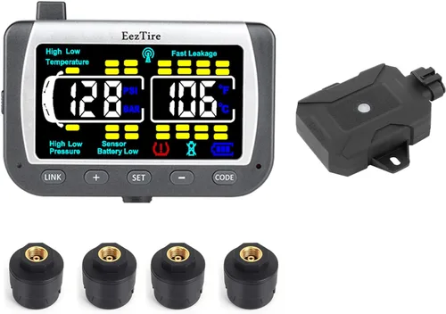 Vista 10 de EEZ RV Products EEZTire - Sistema de monitoreo de presión de neumáticos en tiempo real/24x7 - Monitor a color + 4 sensores + Sistema de refuerzo