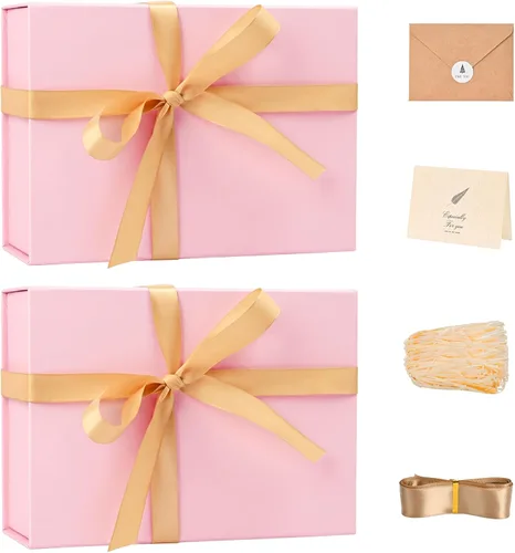 Vista 7 de LIFELUM Square Gift Box with Magnetic Lid, Card, Sticker, Ribbon, Shredded Paper Filler for Business, Wedding, Birthdays