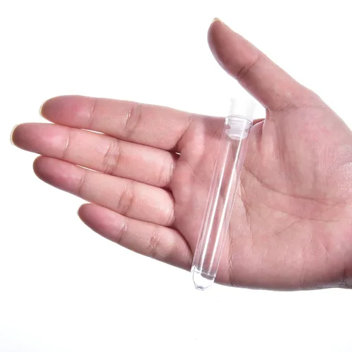 Vista 6 de Hicarer 50 tubos transparentes de plástico para fiestas con tapas de presión, herméticos, a prueba de olores, botellas de almacenamiento