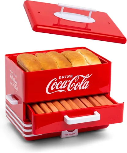 Vista 12 de Nostalgia vaporera extra grande estilo comedor, capacidad para 20 perros calientes y 6 panes, perfecta para salchichas de desayuno, bratwursts