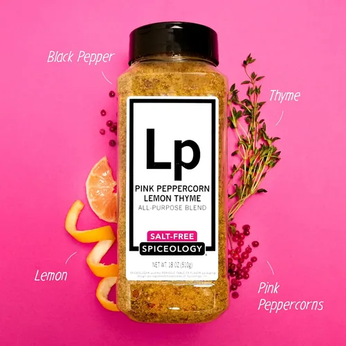 Vista 3 de Spiceology - Mezcla de condimentos multiusos de tomillo de limón y pimienta rosa (sin sal) - Rub de especias de pimienta y limón - Uso en: pollo