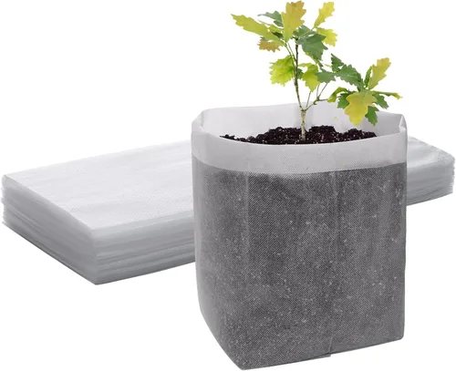 Vista 17 de GREANER 200 bolsas de vivero de plantas, 3.5 x 4.7 pulgadas, bolsas de cultivo de plantas de tela biodegradable no tejida, macetas de plantas