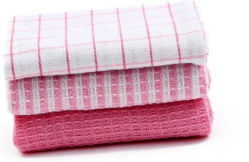 Vista 5 de Juego de 6 paños de cocina absorbentes de algodón suave, toallas de cocina a granel