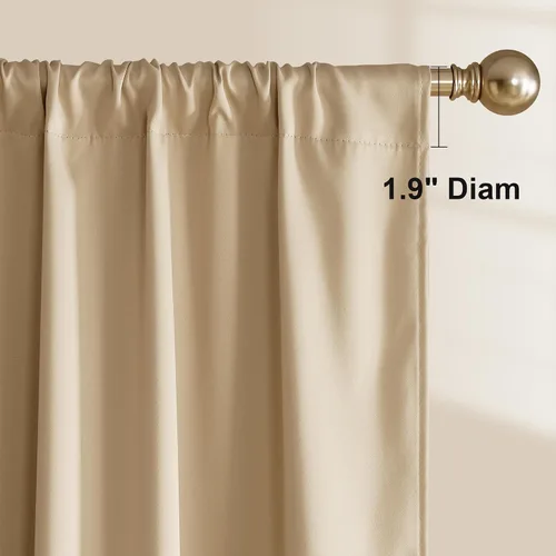 Vista 2 de NICETOWN Biscotti - Cortinas de cocina beige de 36 pulgadas de largo, bolsillo para barra, 100% opacas, casuales y relajantes, tratamientos
