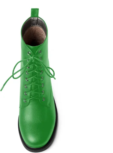 Vista 59 de ROSERWISH Botas altas de tacón bajo y grueso para mujer, con cordones, cómodas, modernas, con puntera redonda, de 2.5 pulgadas