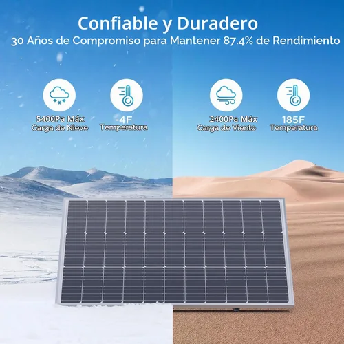 Vista 6 de Panel solar de 800 W, 8 paneles solares de 100 vatios con diseño de alto rendimiento, módulo fotovoltaico monocristalino de alta eficiencia, ideal